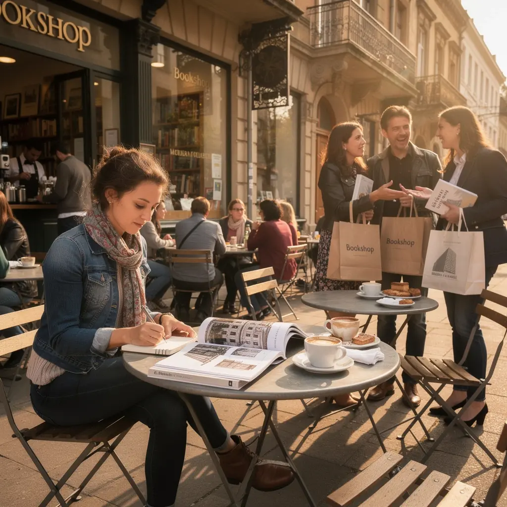 Kniha s nГЎdhernГЅmi fotografiemi modernГ­ architektury na stolu.